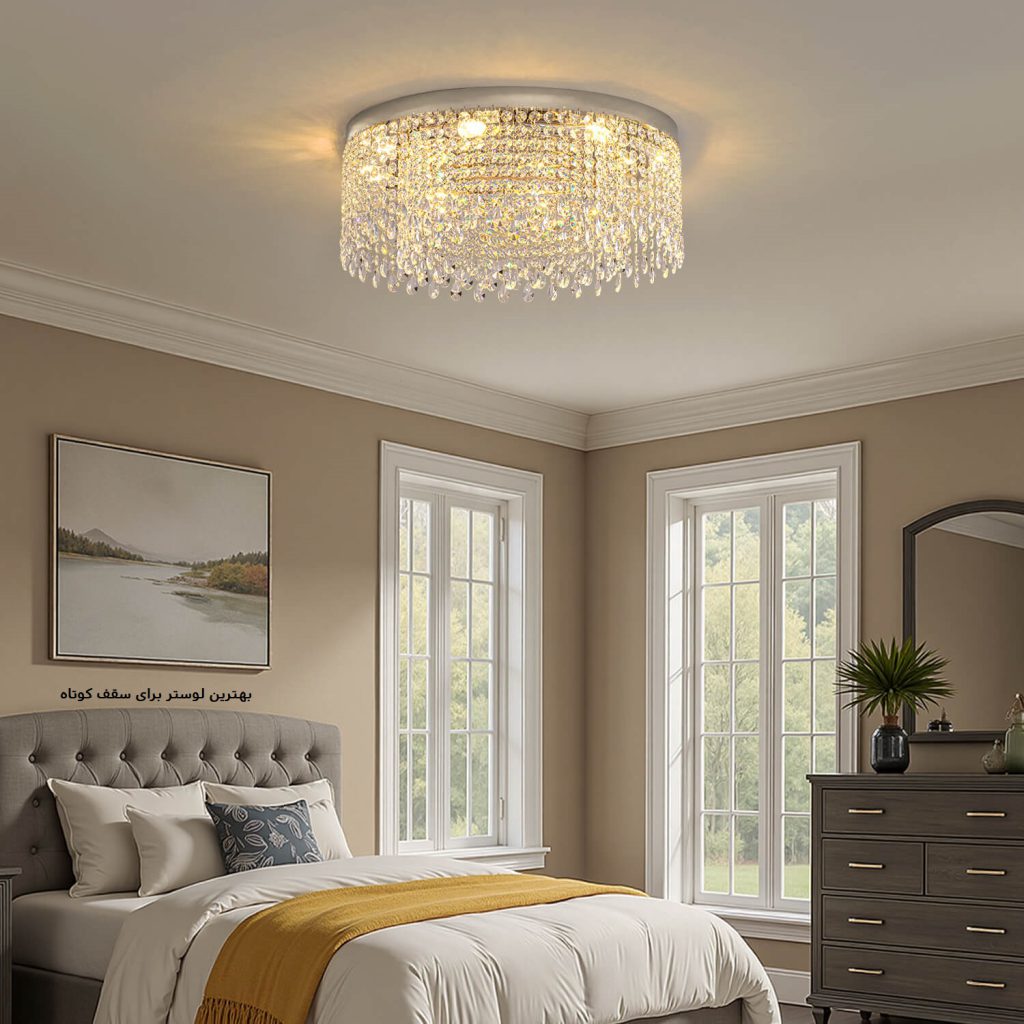لوستر سقفی چسبیده (Flush Mount)
