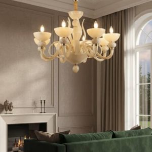 لوستر بلوری مدل مورانو | انتخابی لوکس با بدنه بلوری