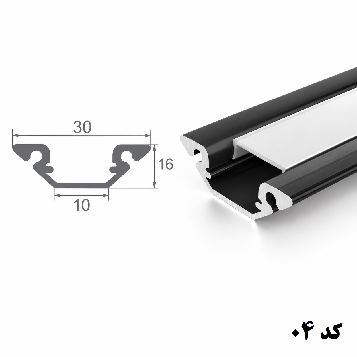 لاین نوری توکار 10 میلیمتر کد 04 تک لاین