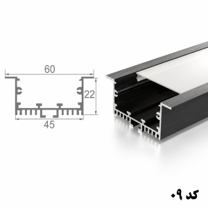 لاین نوری توکار فنرخور 45 میلیمتر کد 09 سه لاین